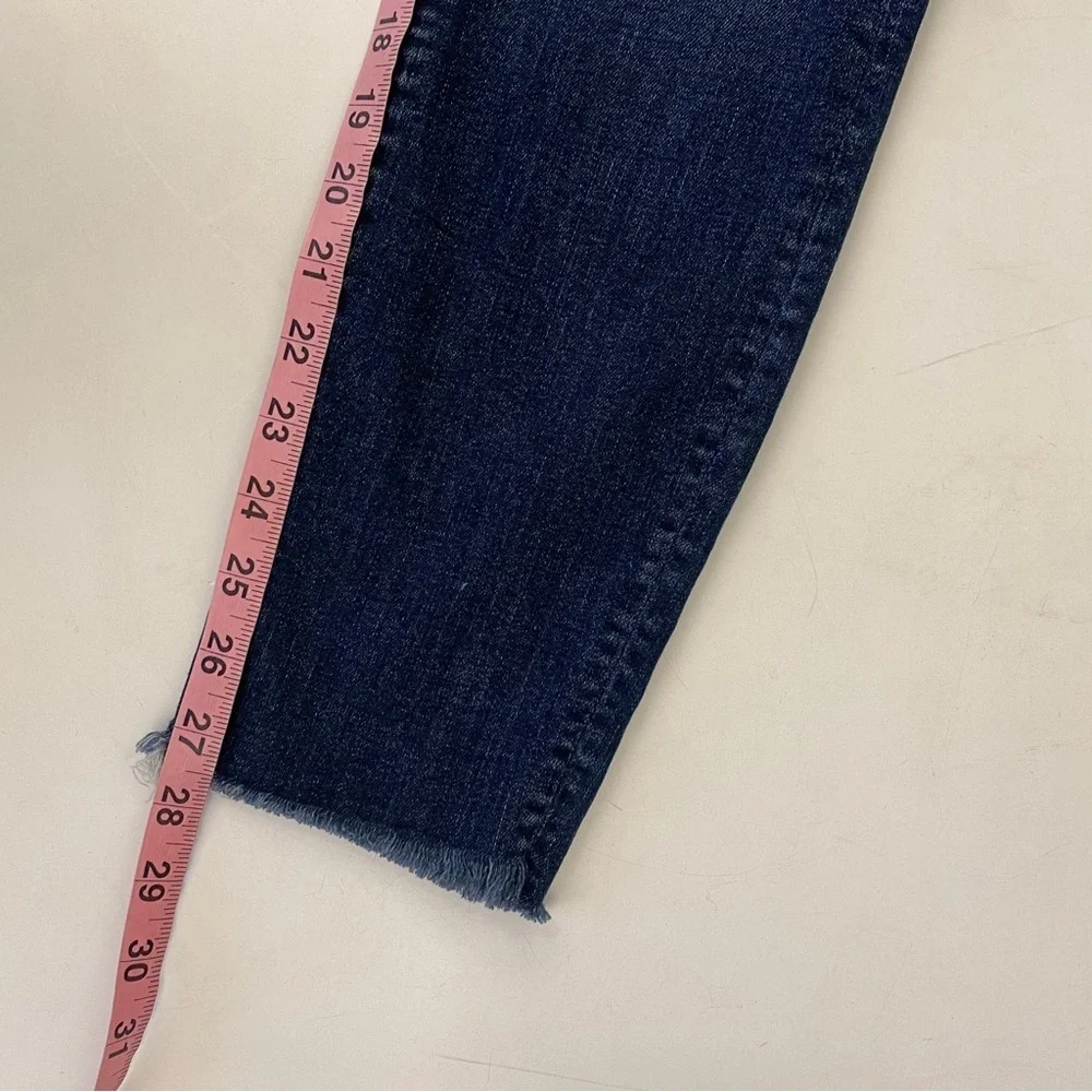 MOTHER || High Waisted Looker Ankle Fray in Close To The Edge Blue‎ 25